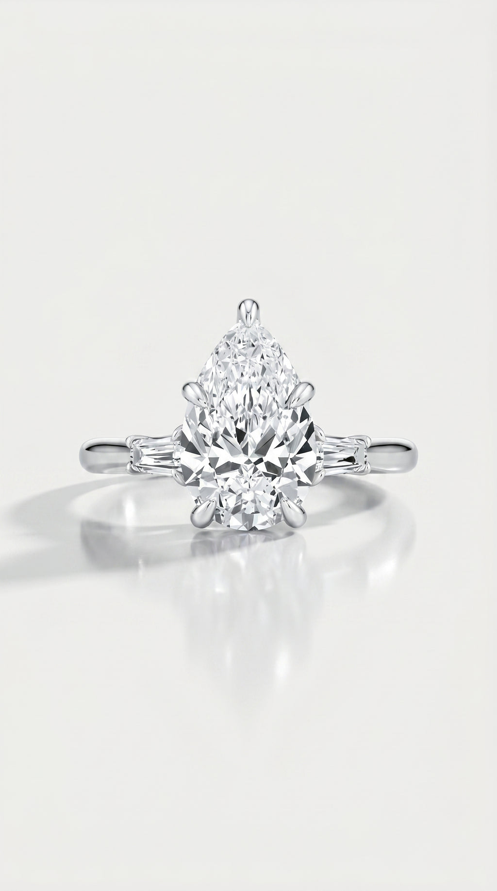 Levendi Classic Trilogy - Pear & Baguette Engagement Ring — Levendi Jewellers