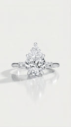 Levendi Classic Trilogy - Pear & Baguette Engagement Ring — Levendi Jewellers
