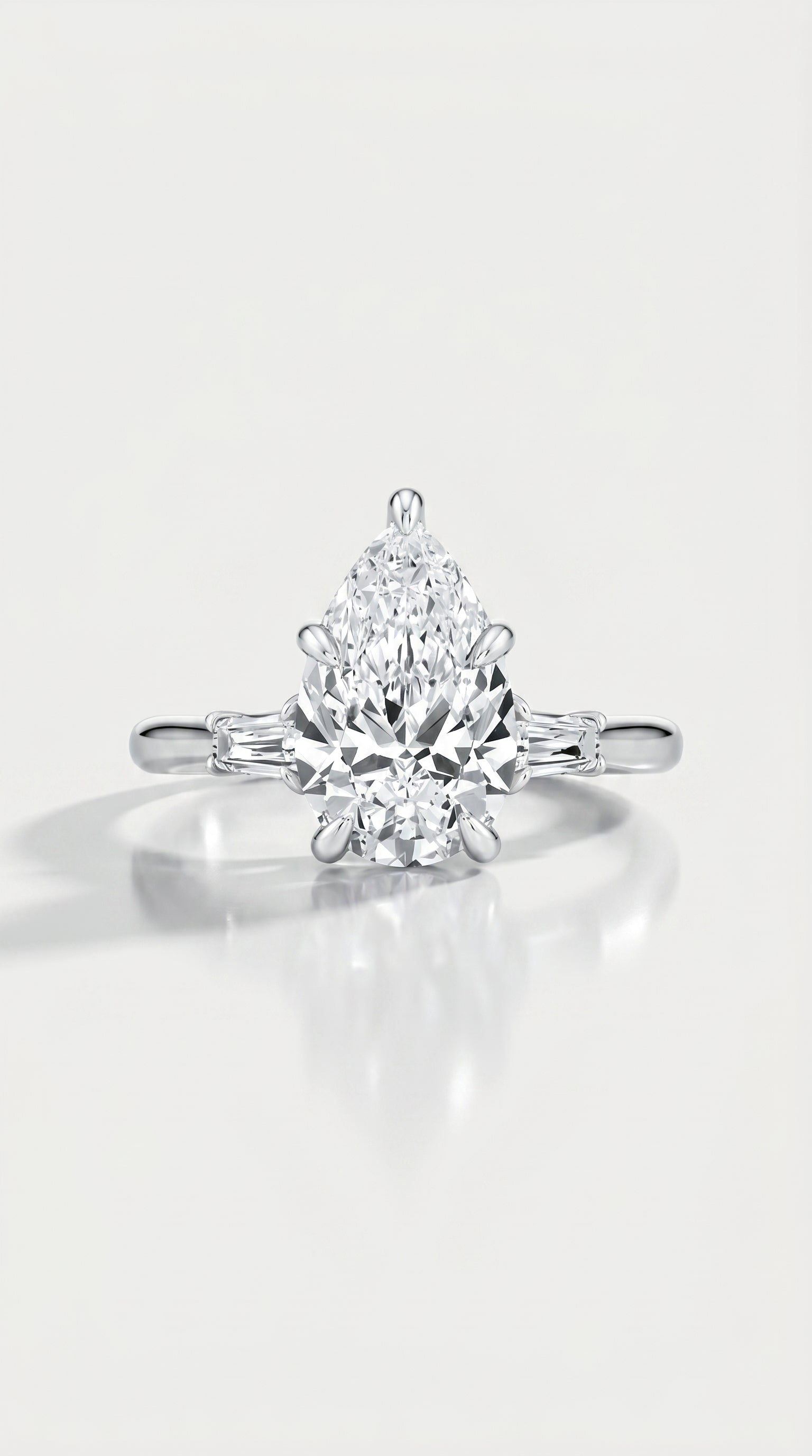 Levendi Classic Trilogy - Pear & Baguette Engagement Ring