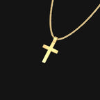 Nicholas - Medium Yellow Gold Cross and Polish Finish — Levendi Jewellers