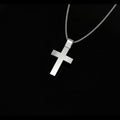 Nicholas - Large White Gold Cross and Matt Finish