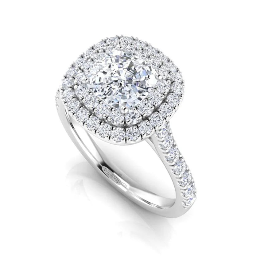 Classic Cushion Double Halo Engagement Ring