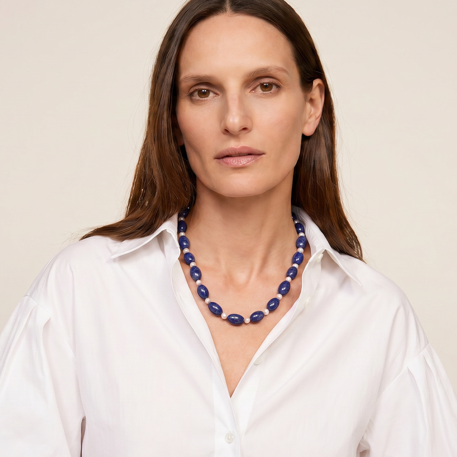 Akoya Pearl & Lapis Lazuli Strand Necklace
