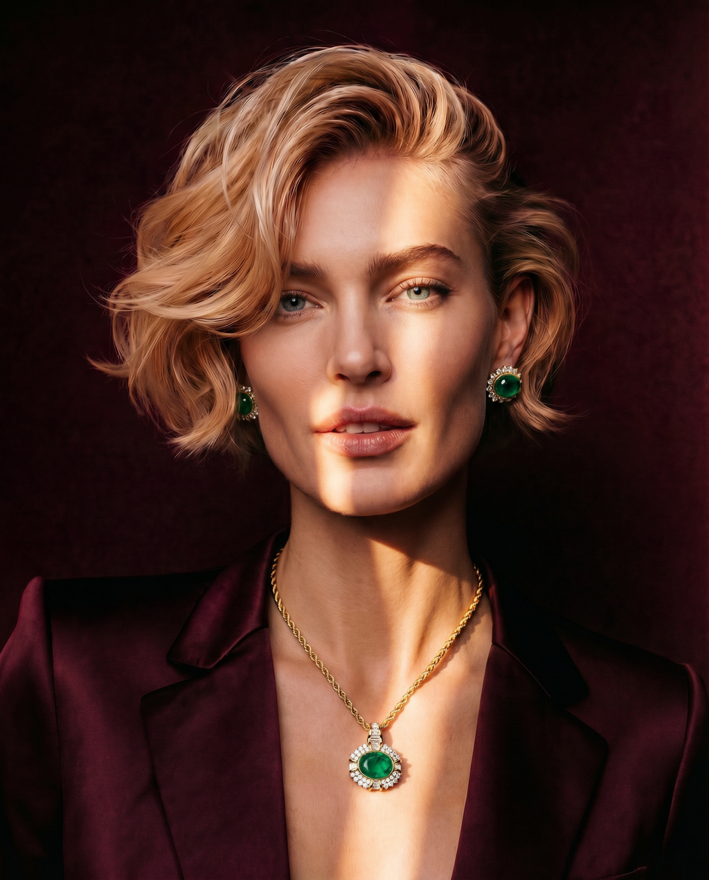 Les Jardins Emerald Pendant, view 2 — Levendi Jewellers