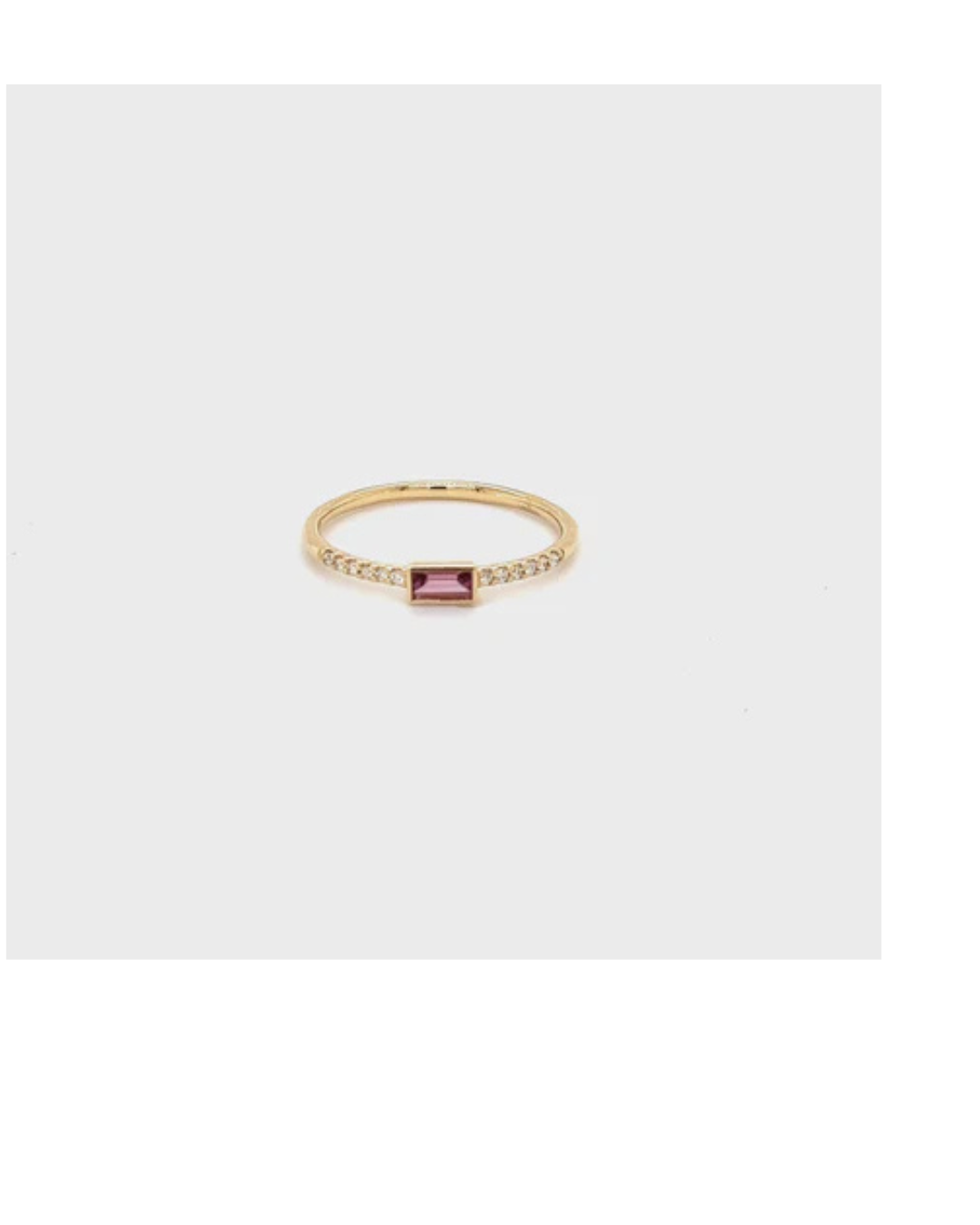 Rainbow Gemstone Pink Tourmaline Petite Ring