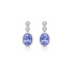 Bezel Set Tanzanite & Diamond Drop Earrings — Levendi Jewellers