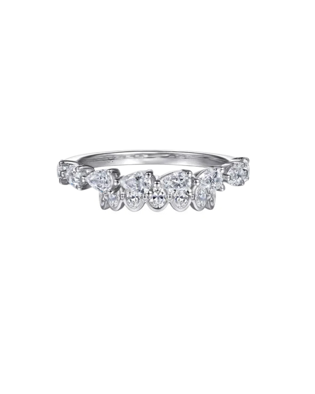 Pear Cut Diamonds Wedding Band