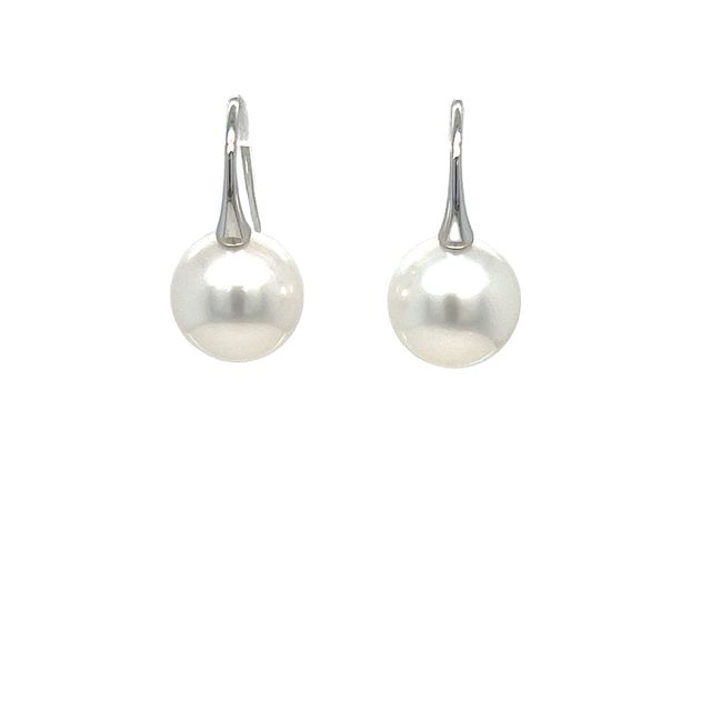 Australian South Sea Pearl & Diamond Drop Earrings