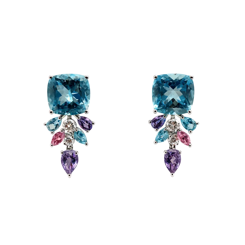 Neptune's Garden - Sky Blue Topaz Earrings 9.29ct