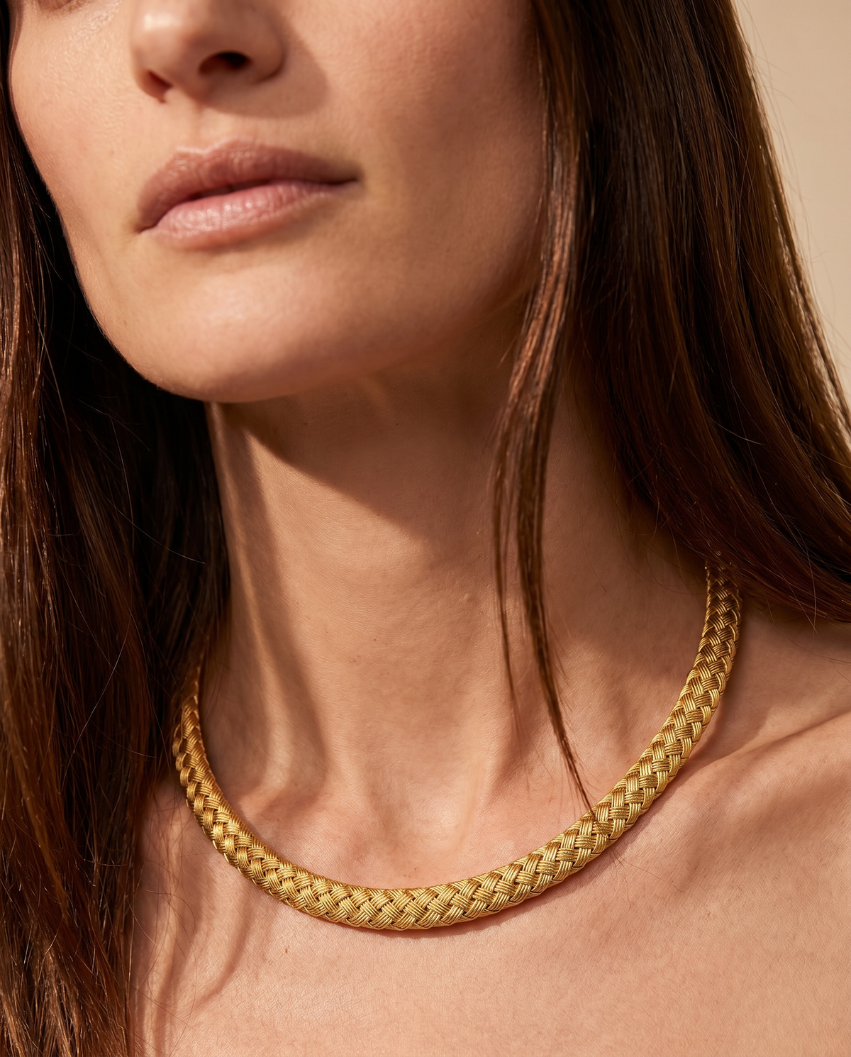 Braided Satin Finish Hand Made Omega Necklace — Levendi Jewellers