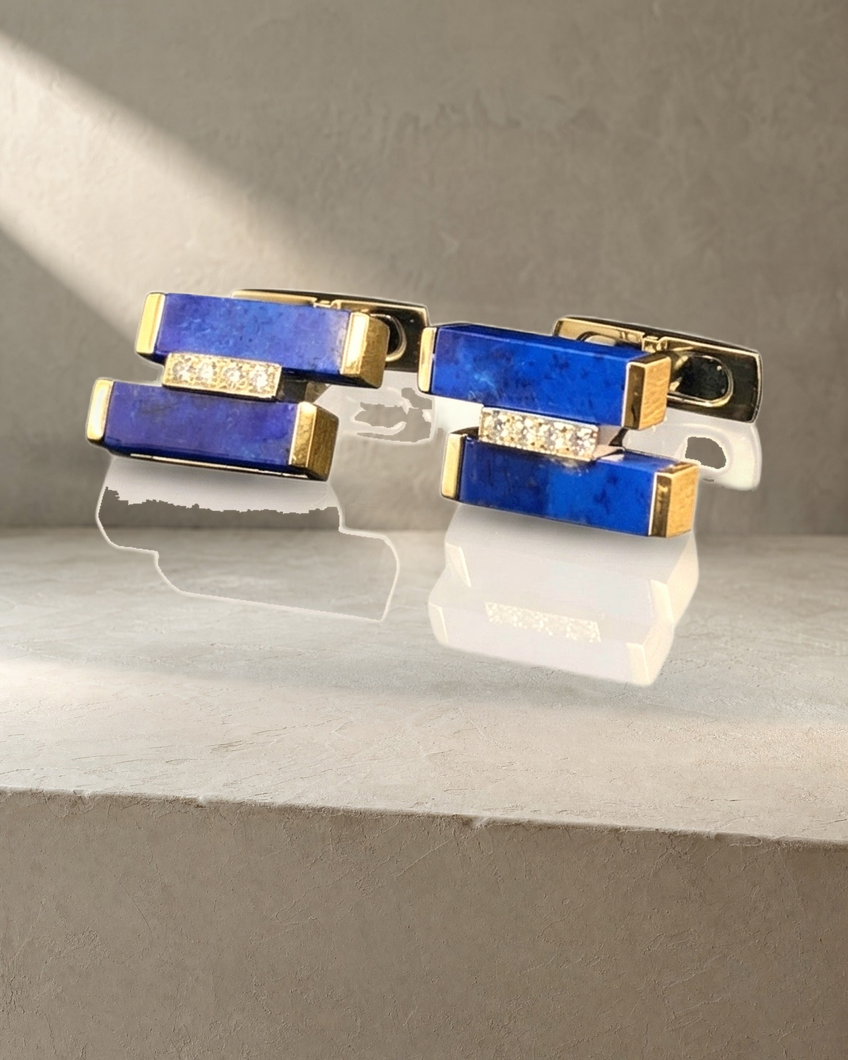 Nicholas Levendi Geometric - Lapis Cufflinks — styled