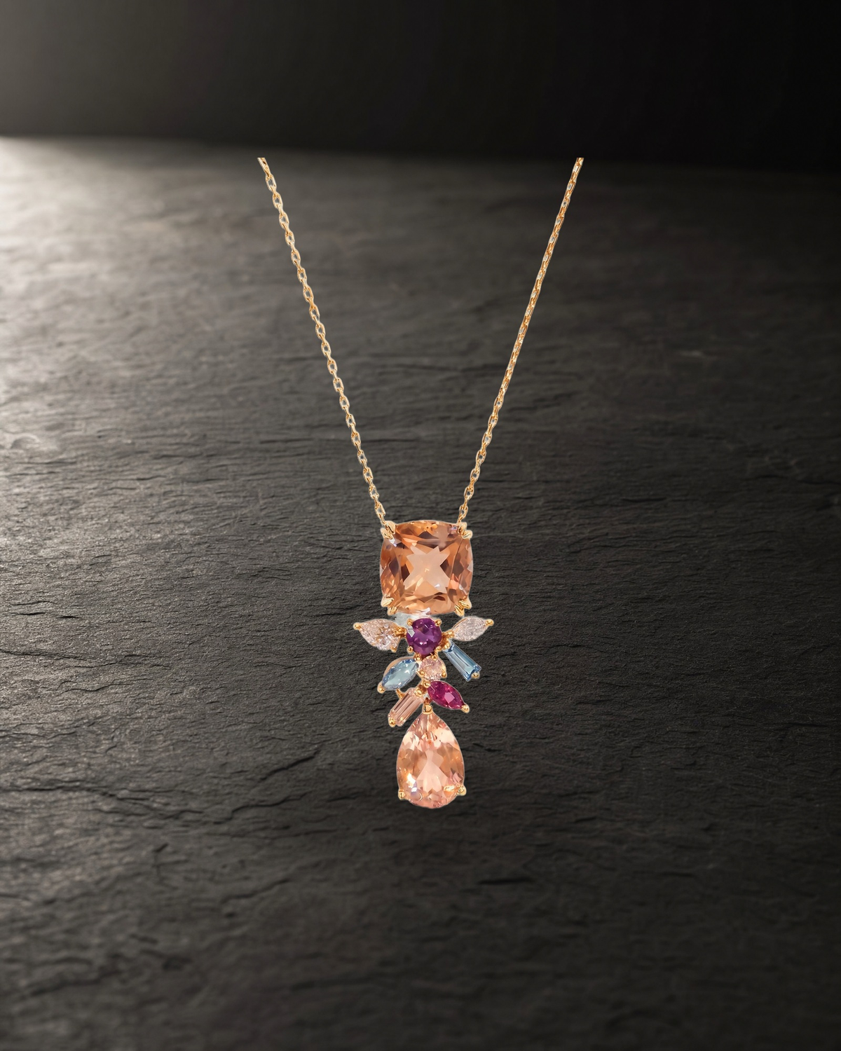 Neptune's Garden - Morganite Pendant  9.29 ct — styled