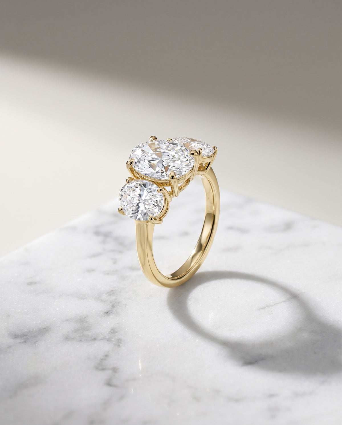 Levendi Classic Trilogy - Oval Diamond Engagement Ring — Levendi Jewellers, on stone