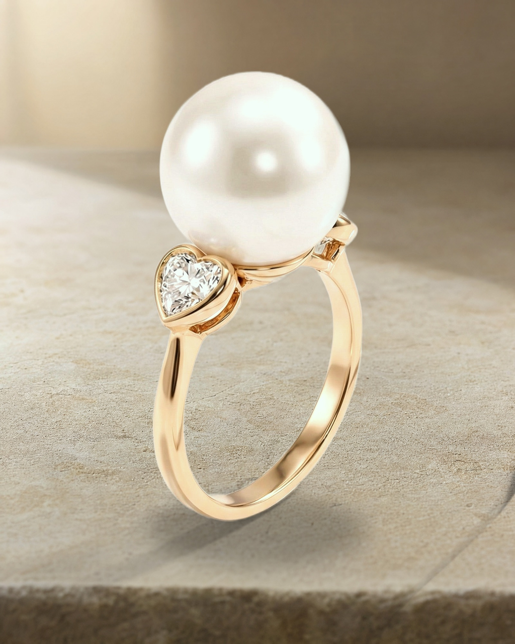 Australian South Sea Pearl & Diamond Heart Trilogy — styled