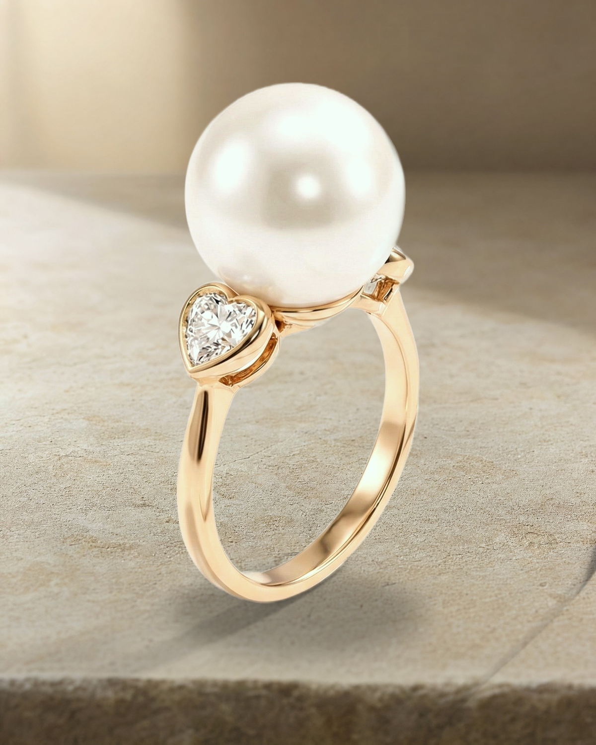 Australian South Sea Pearl & Diamond Heart Trilogy — styled