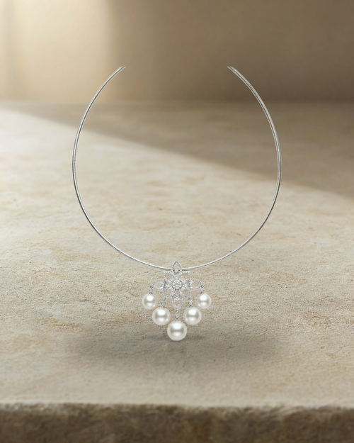 Australian South Sea Pearl & Diamond Victorian Pendant — styled