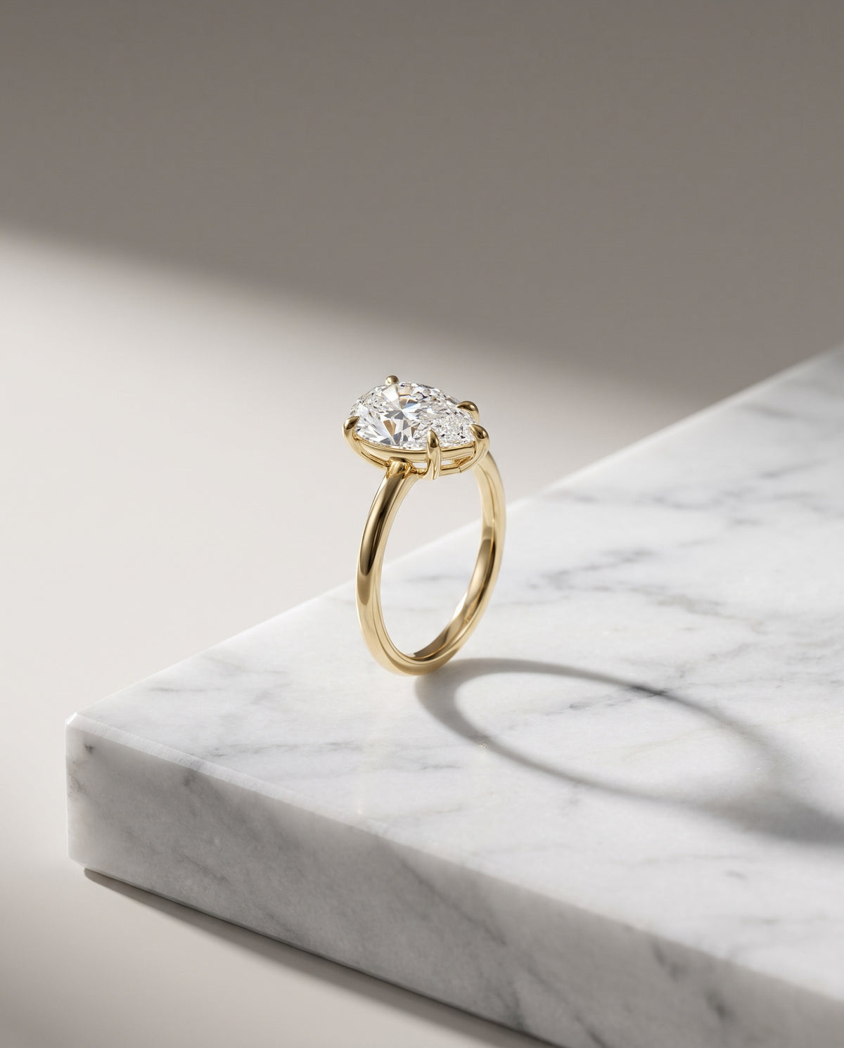 Levendi Classic - Pear cut Diamond Engagement Ring — Levendi Jewellers, on stone