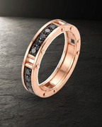 Black Diamonds & Rose Gold Ring — styled