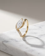 Levendi Wave of Love - Marquise Cut Pave Engagement Ring — Levendi Jewellers, on stone