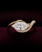 Levendi Wave of Love - Marquise Cut Pave Engagement Ring — Levendi Jewellers, burgundy