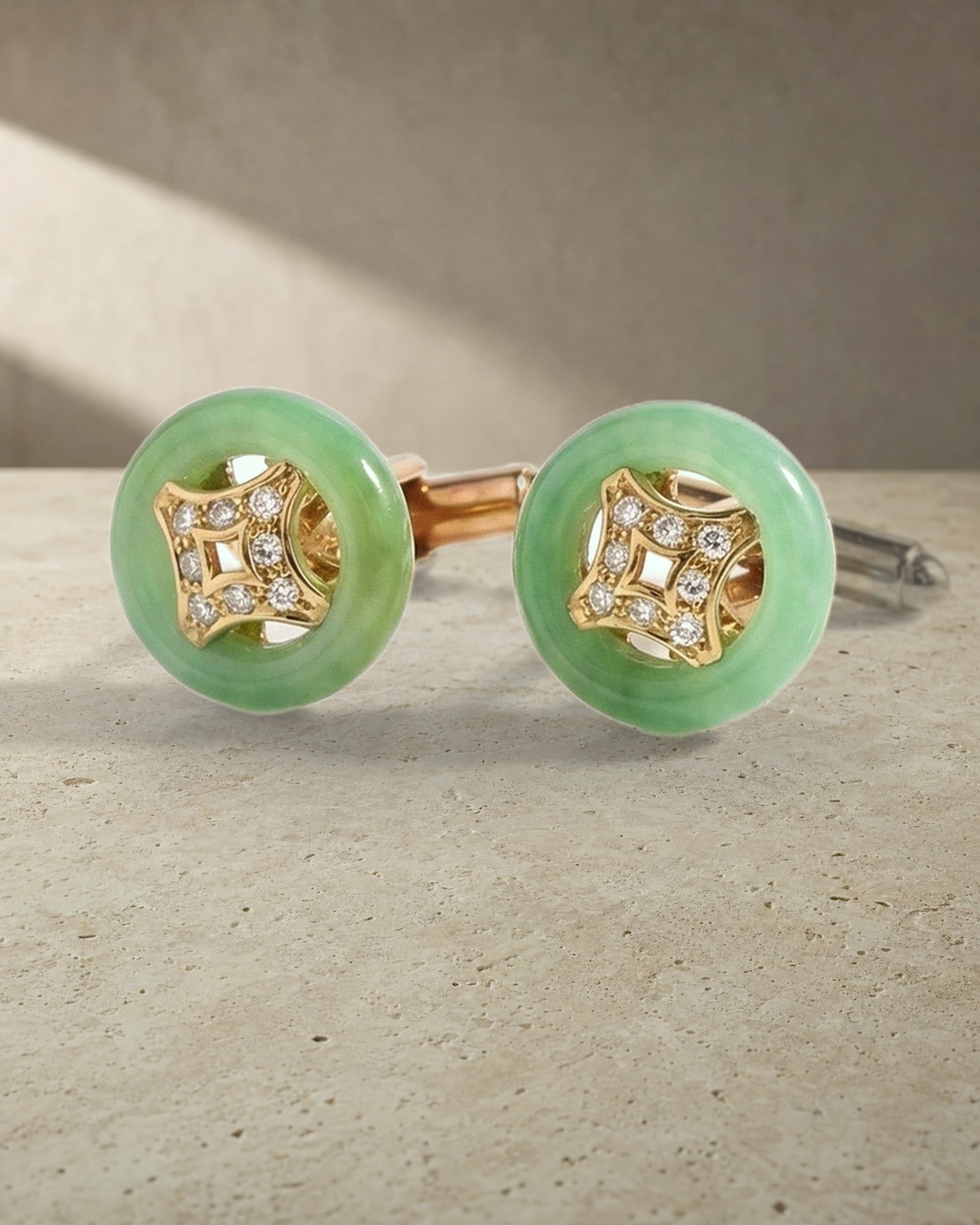 Nicholas Levendi - Imperial Jade Cufflinks — styled
