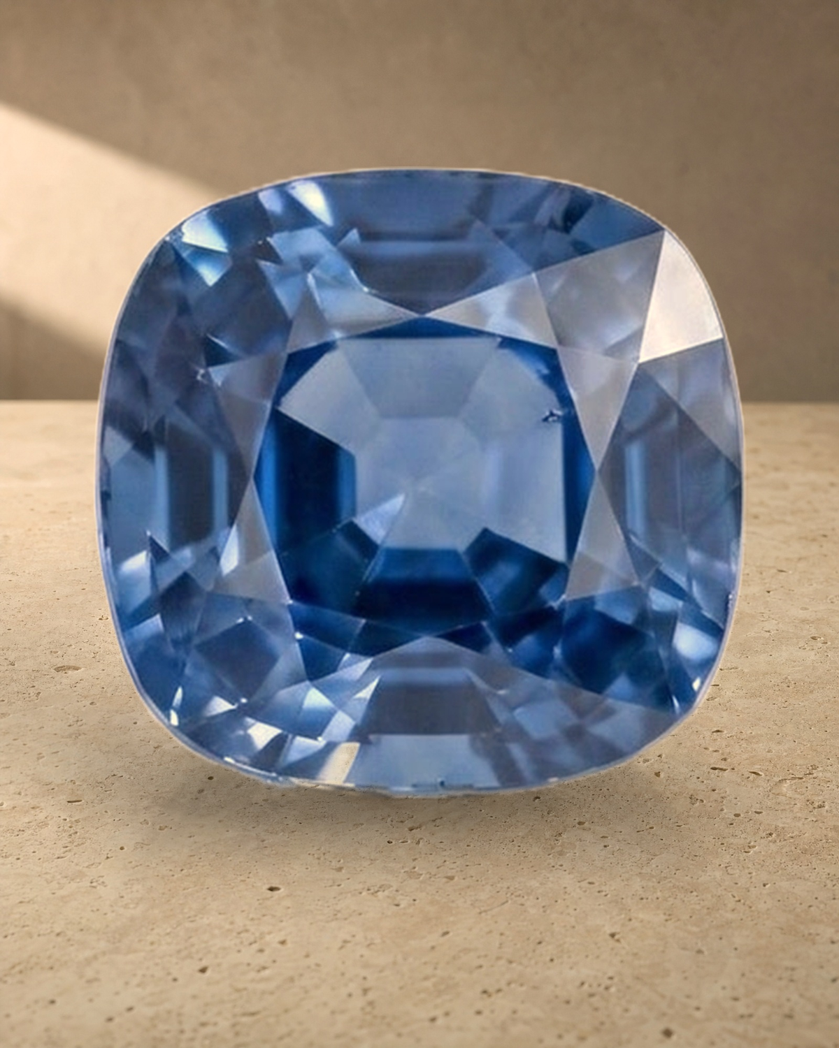 Loose Gemstone - Cushion Cut Cornflower Ceylon Blue Sapphire 3.60ct — styled