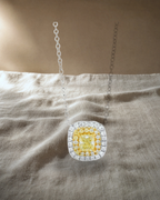 Soleil - Yellow Diamond Diamond Double Halo Pendant — styled