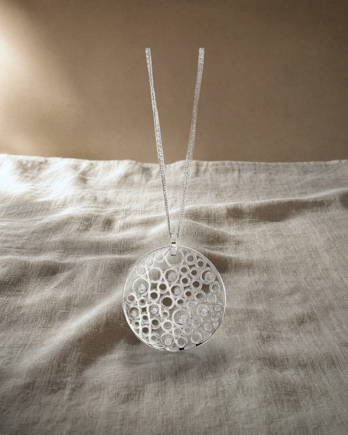 Etoile Circle Diamond Pendant — styled