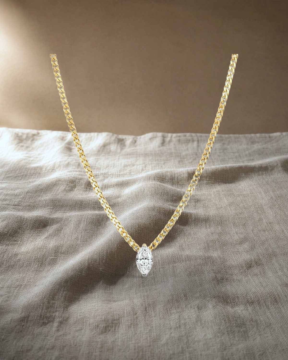Marquis Diamond Pendant — styled