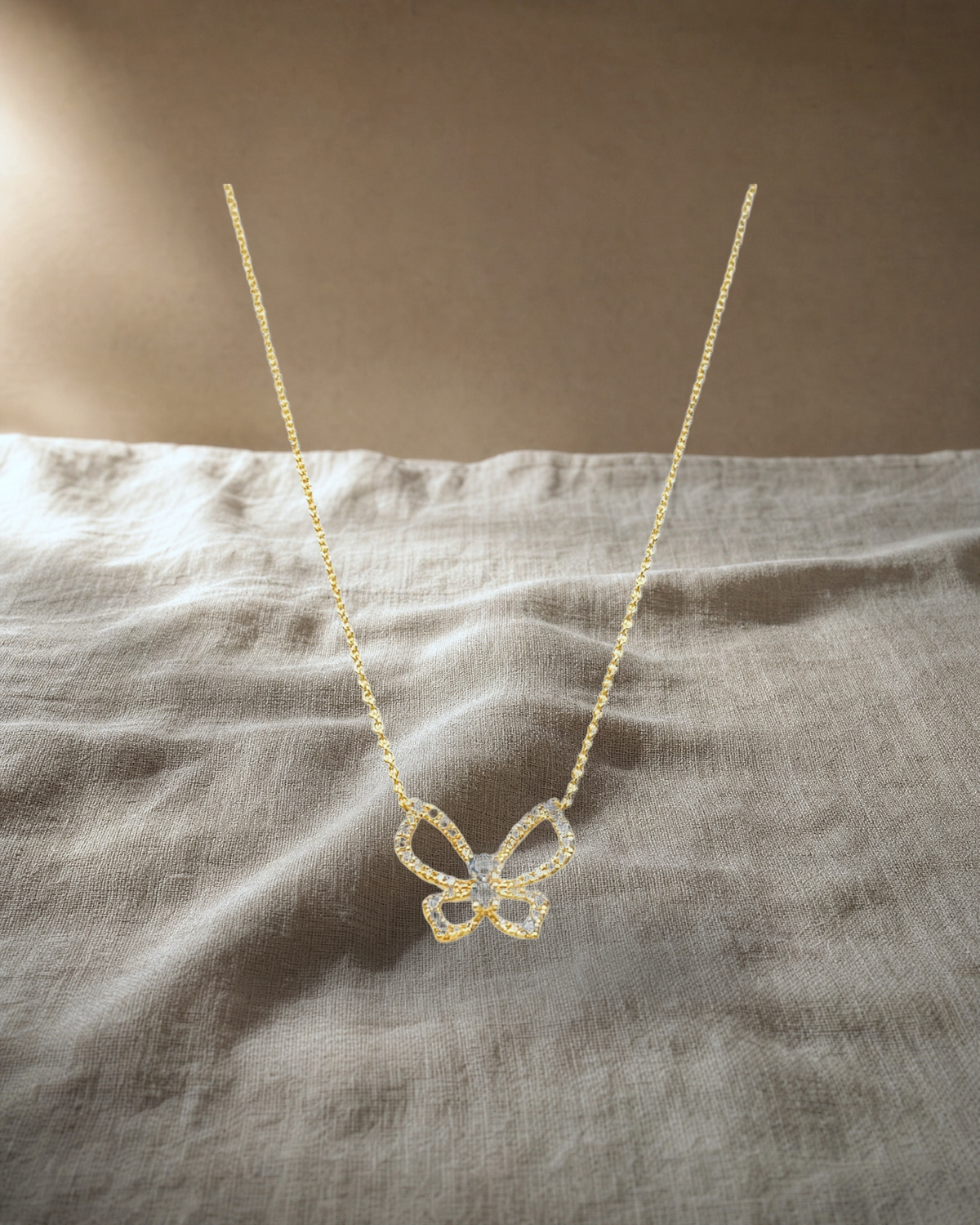 Papillon D'or Diamond Pendant — styled