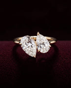 Levendi Toi & Moi - Pear cut Twins Engagement Ring — Levendi Jewellers, burgundy