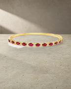 Alternating Ruby & Diamond Bangle — styled
