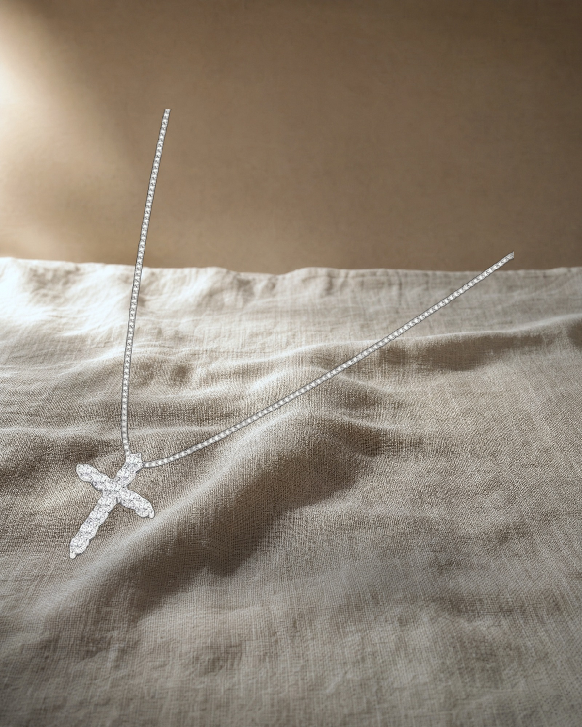 Theodora - Medium White Gold and Diamonds — styled