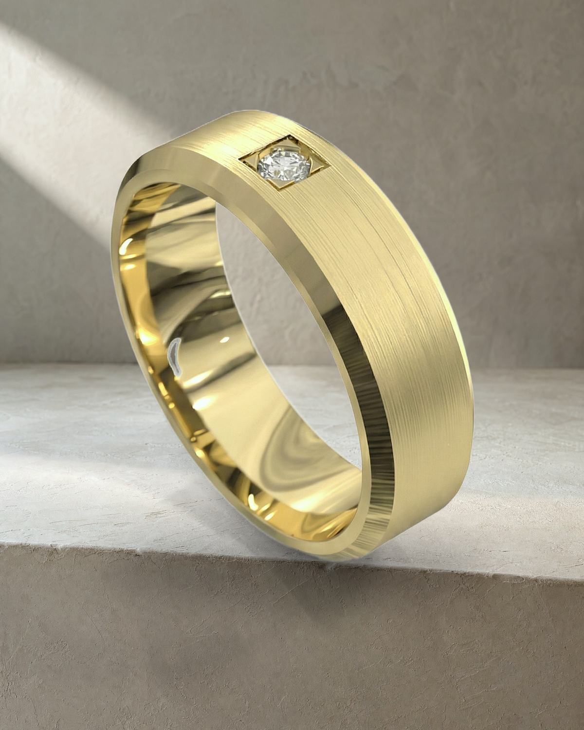 Bevel Princess Cut Diamond Ring — styled