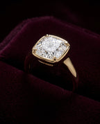 Levendi Wave of Love - Cushion Cut Bezel Engagement Ring — Levendi Jewellers, burgundy