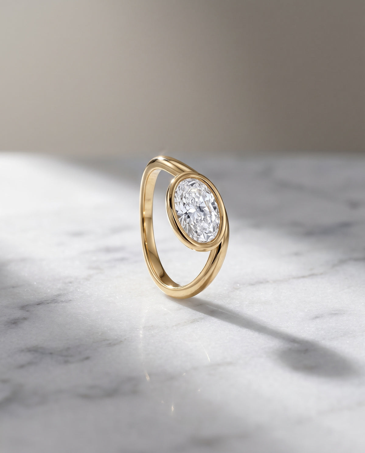 Levendi Wave of Love - East West Oval Engagement Ring — Levendi Jewellers, on stone
