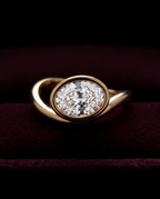 Levendi Wave of Love - East West Oval Engagement Ring — Levendi Jewellers, burgundy