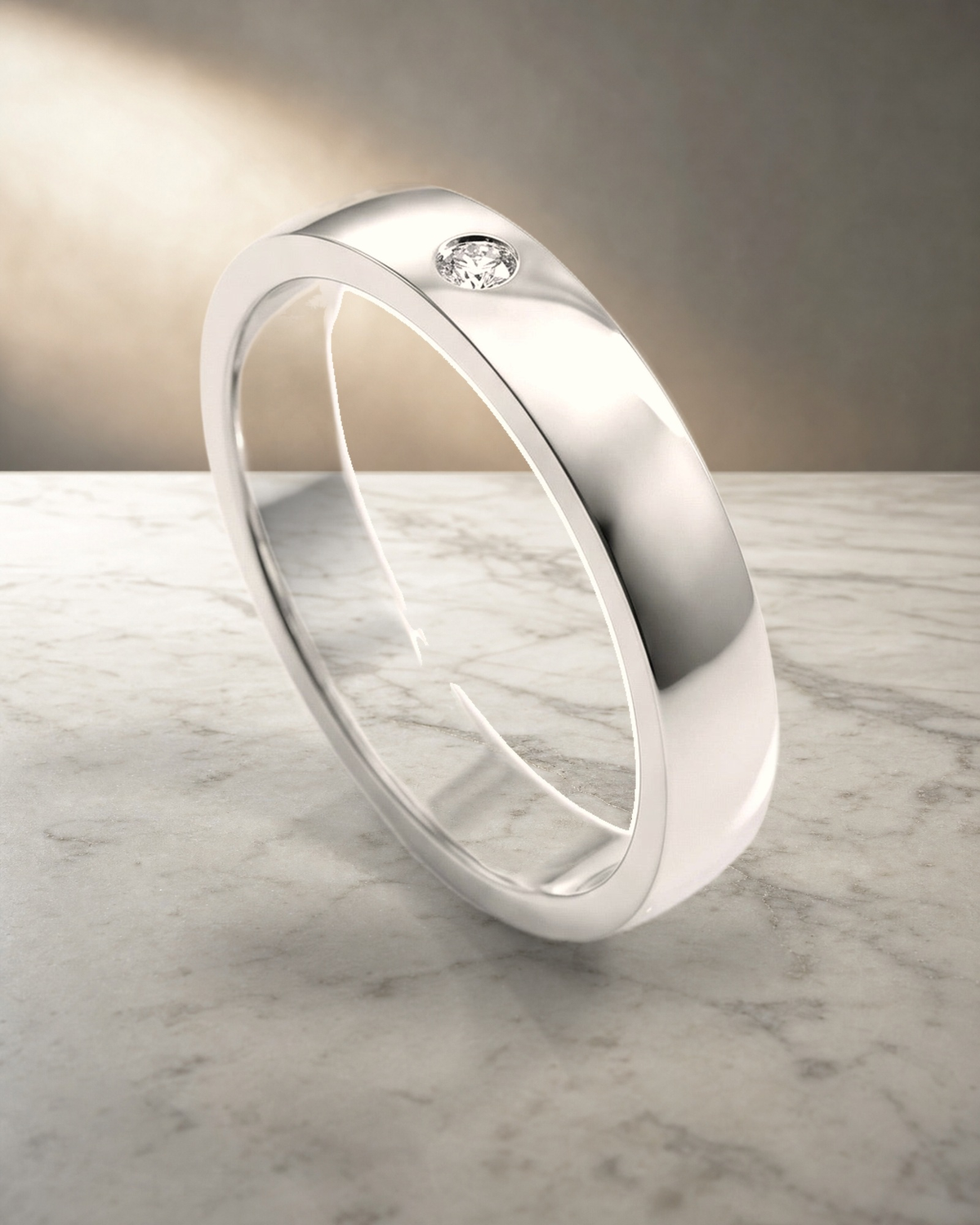 Classic Half Round Diamond Ring — styled