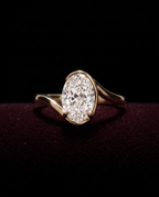 Levendi Wave of Love - Oval Cut Bezel Engagement Ring — Levendi Jewellers, burgundy