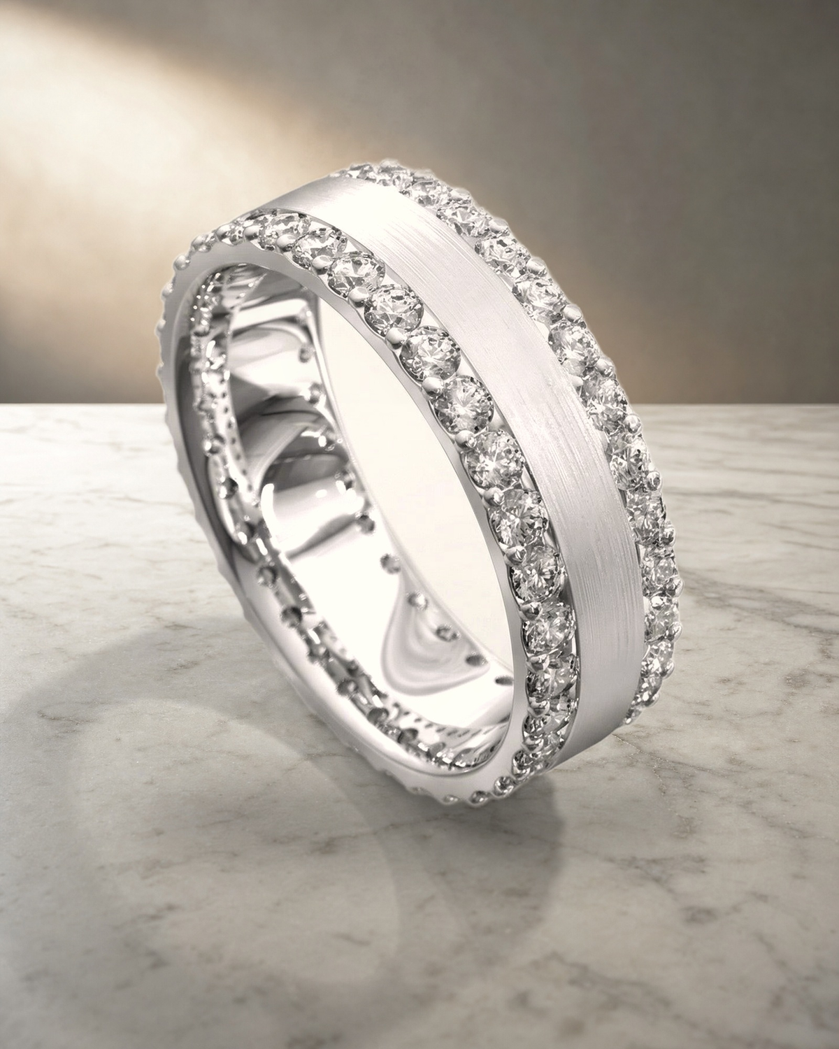 Full Circle Diamond Edge Set Ring — styled