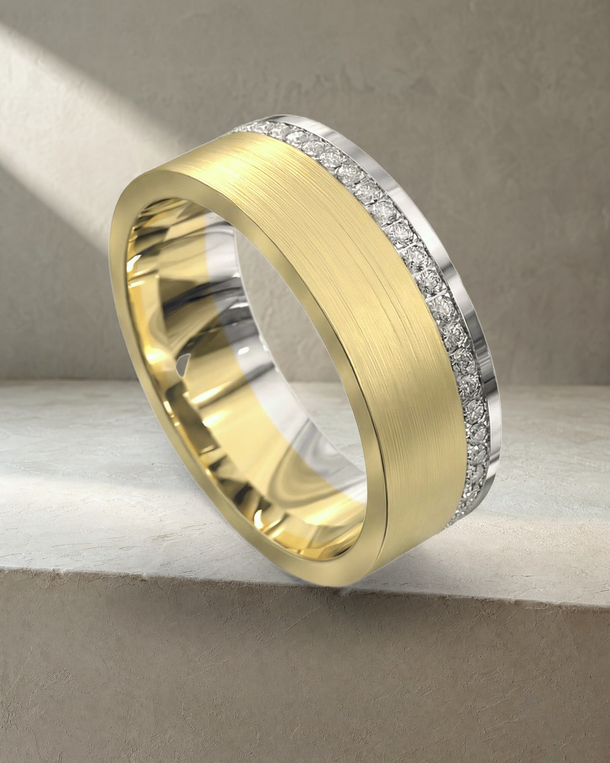 Full Circle Diamond Offset Ring — styled