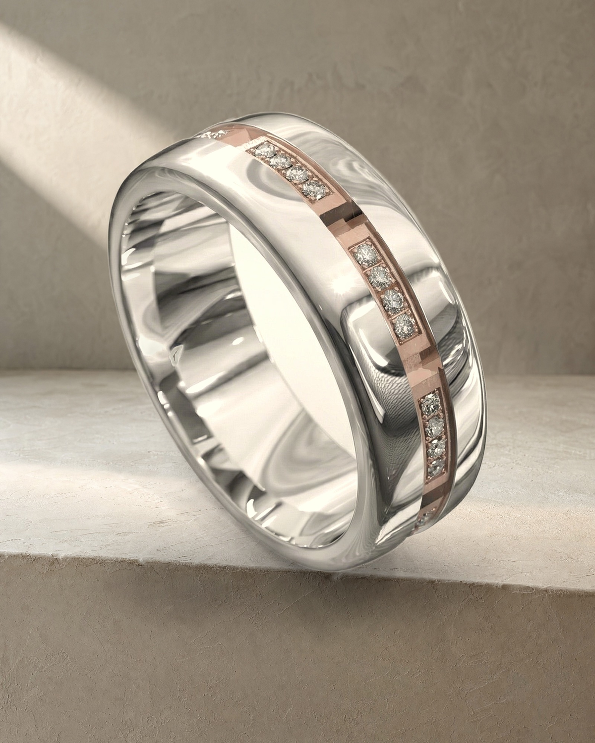 Half Round Diamond Band — styled