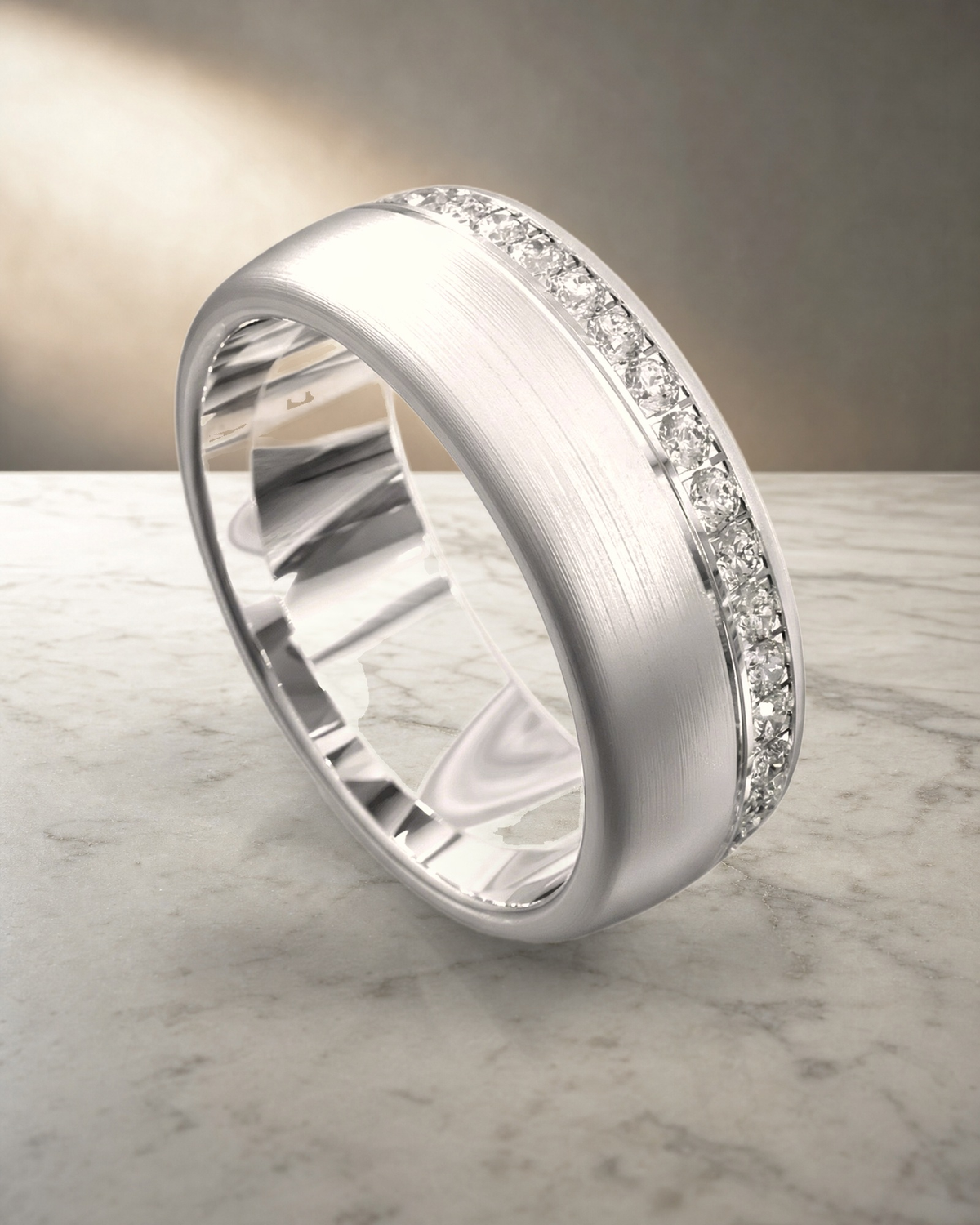 Half Round Full Circle Diamond Ring — styled
