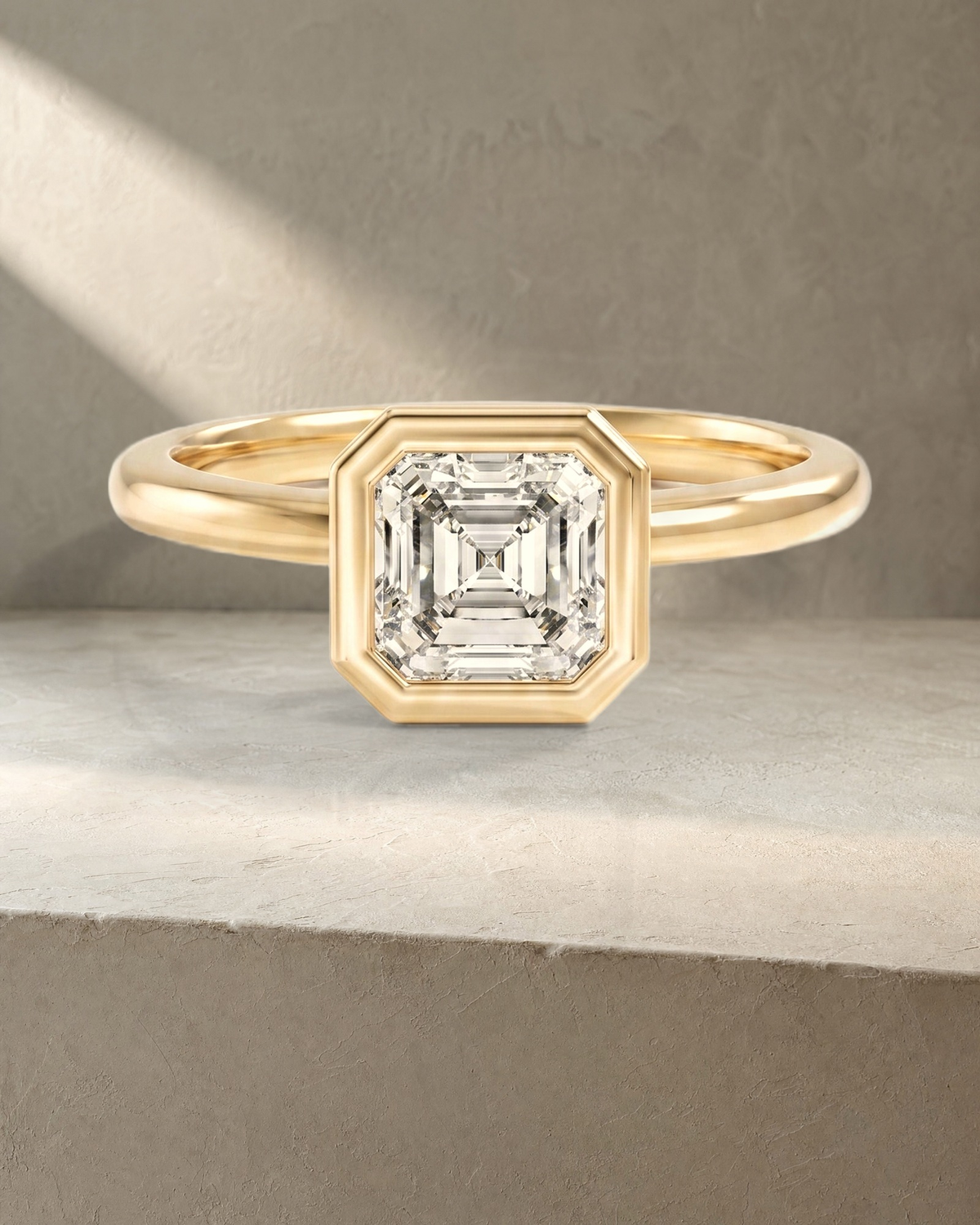 Levendi Wave of Love - Asher Cut Open Bezel Engagement Ring — styled