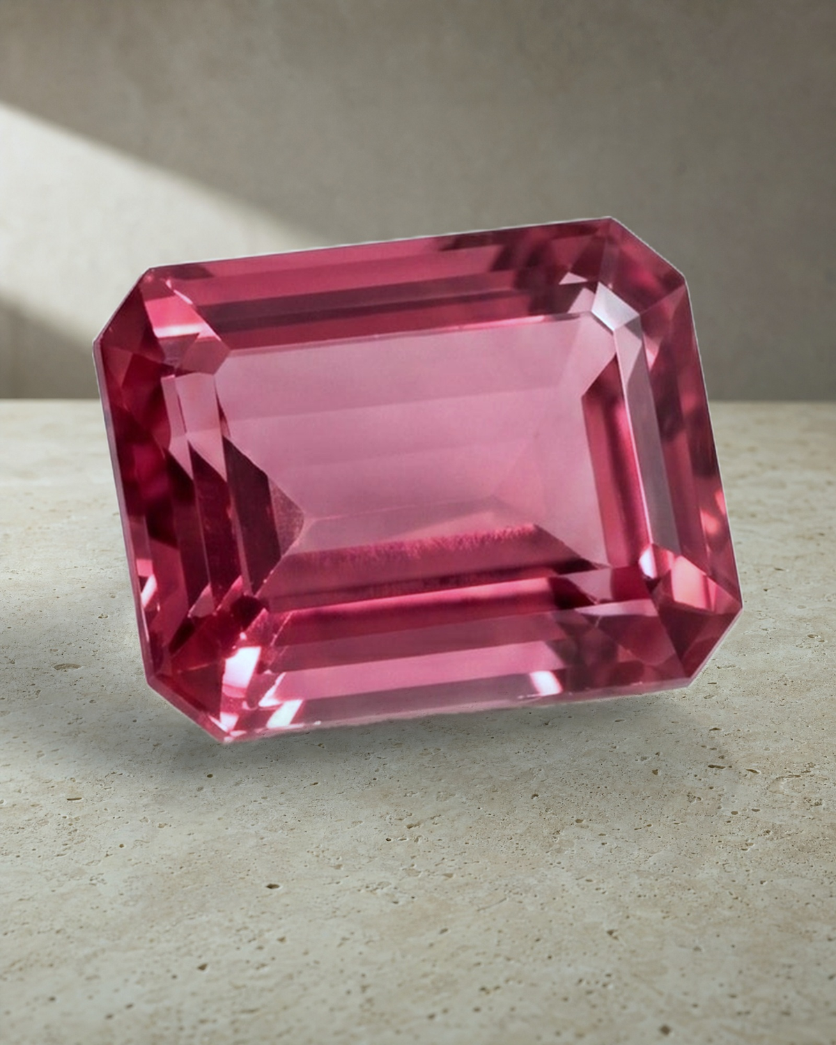 Loose Gemstone - Emerald Cut Pink Tourmaline 2.84 ct — styled