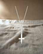 Myrella - Small White Gold Cross and Full Pave Diamonds — styled