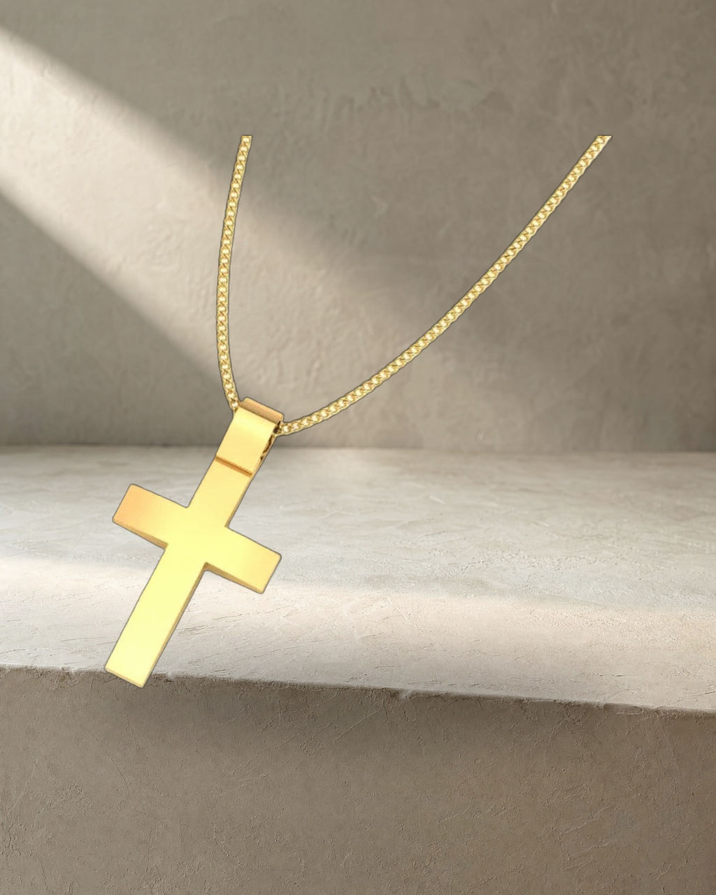 Nicholas - Large Yellow Gold Cross and Matt Finish — styled