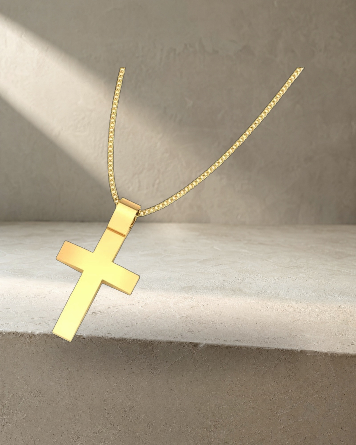 Nicholas - Large Yellow Gold Cross and Matt Finish — styled