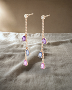Rainbow Gemstones Drop Pear Shape Earrings — styled