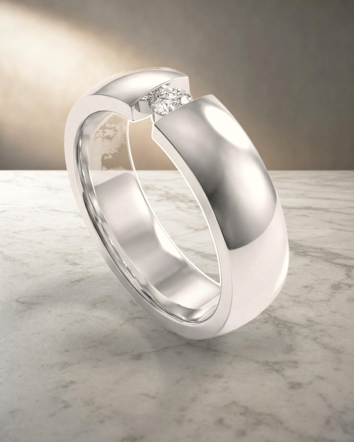 Tension Set Classic Diamond Ring — styled